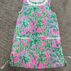 Vibrant Pink and Green Tropical Dress